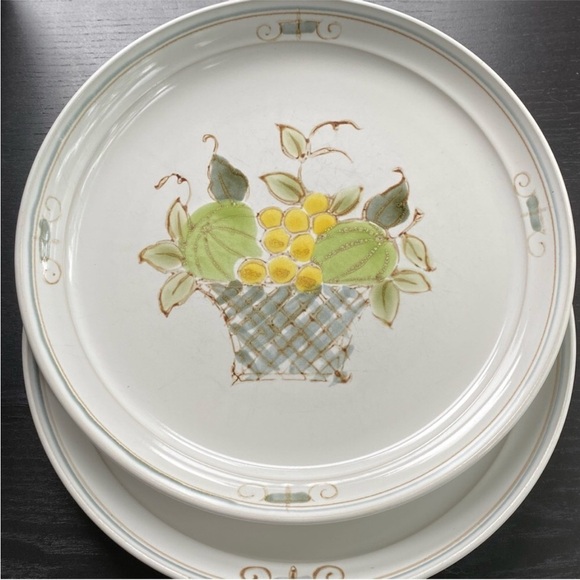 NORITAKE STONEWARE PLENTY 8573 Dinner PLATE 10.5” Fruit Basket 1970’s VTG Retro - Picture 2 of 4